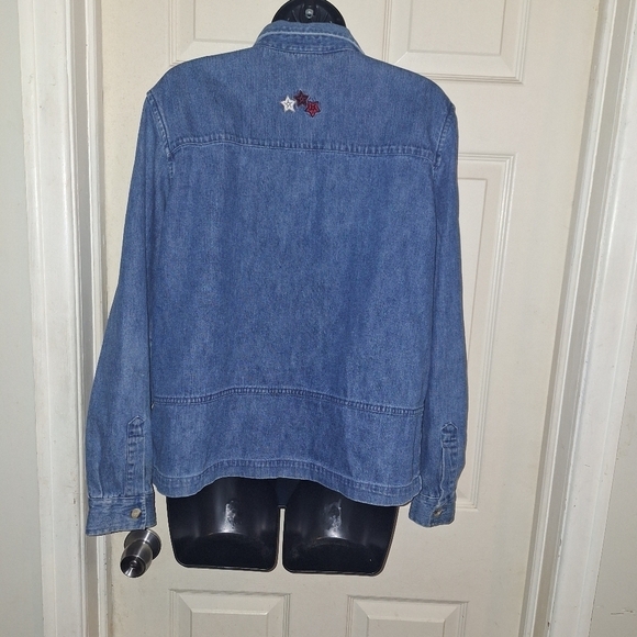 Christopher and Banks large jean button-down American Flag print - Picture 5 of 6